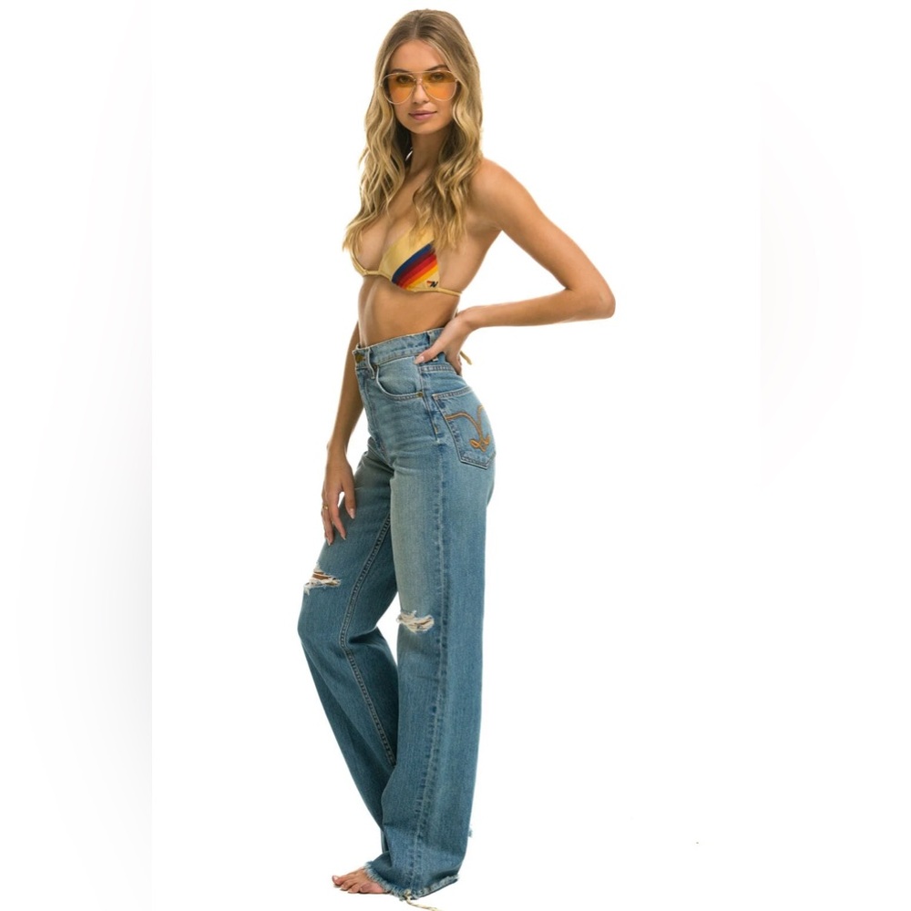 NWT Aviator Nation “Gypsy” Jeans, 27, High Rise Wide Leg, Vintage Blue